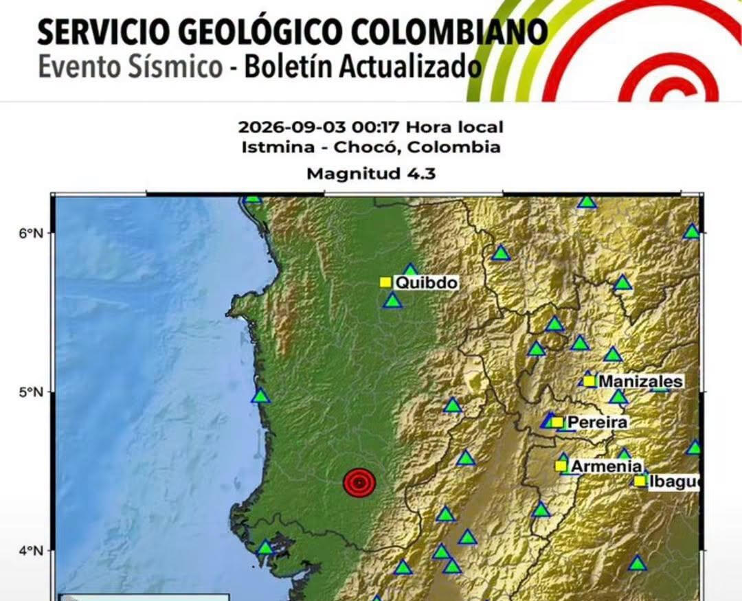 FUERTE TEMBLOR SACUDIÓ LA MADRUGADA DE ESTE JUEVES EN COLOMBIA